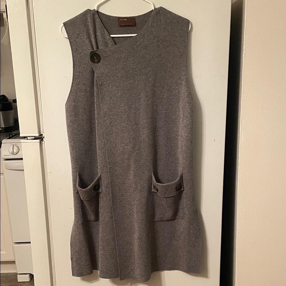 Kerisma Oversized Gray Sleeveless Tunic Top One Size